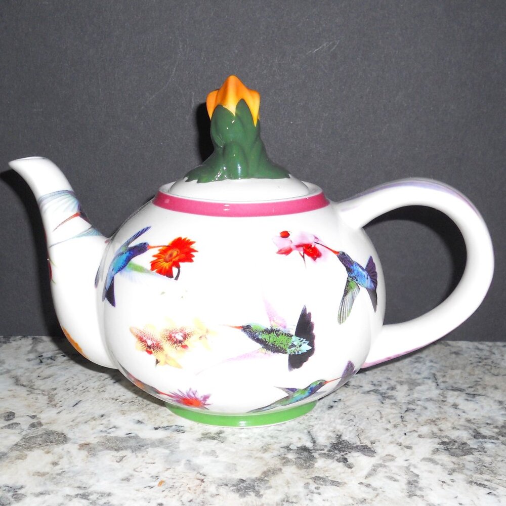 Paul Cardew Hummingbird Teapot 2007 Multi Color Birds